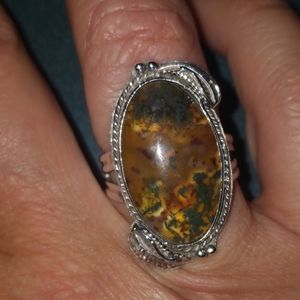 Sterling Silver Moss Agate Ring